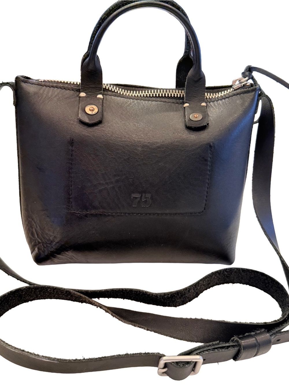 Feed Project Help Feed The Children Of the World 75 Black Leather Crossbody!